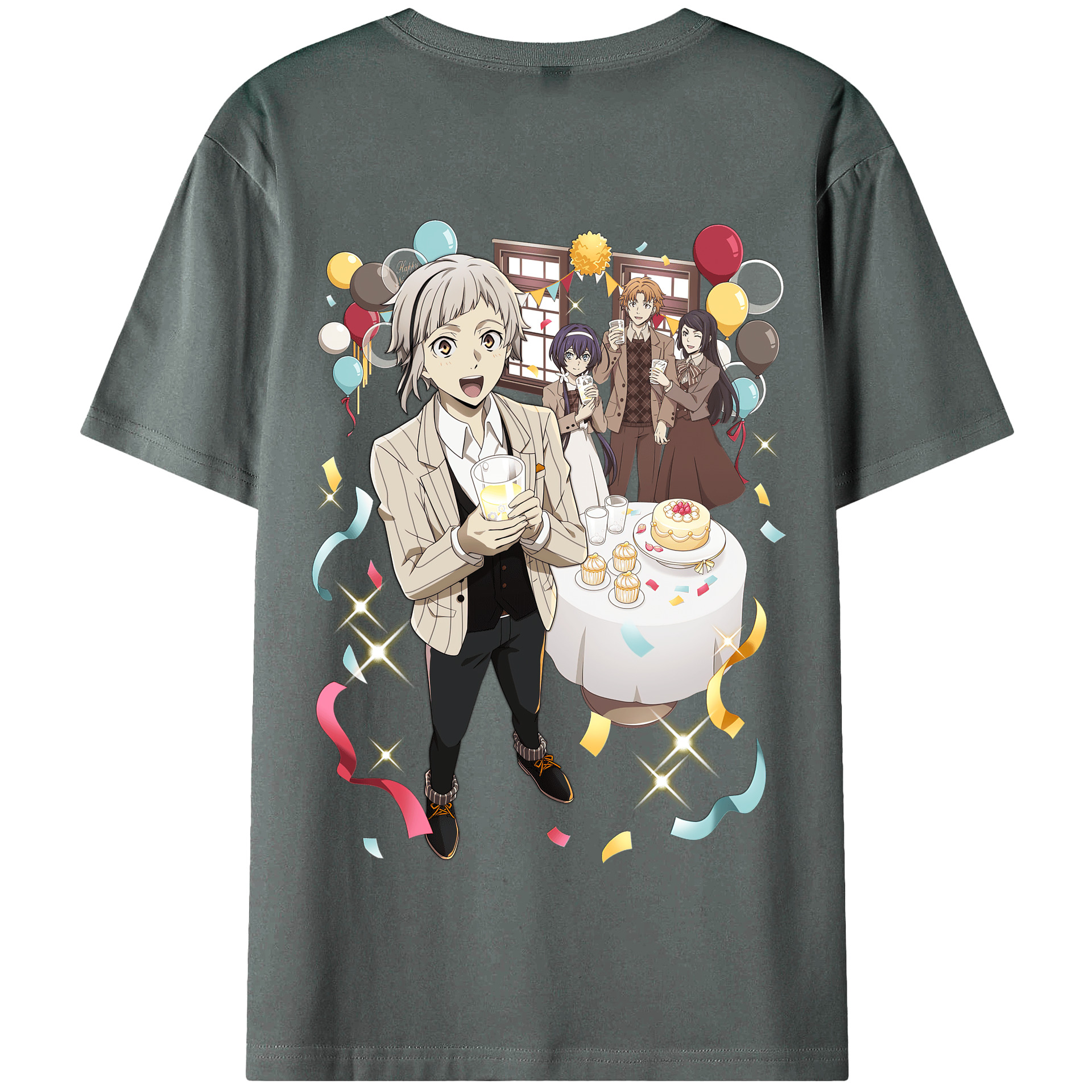 （画像用） 文豪ストレイドッグス Bungo Stray Dogs 綿100％半袖Tシャツ（背面プリント）